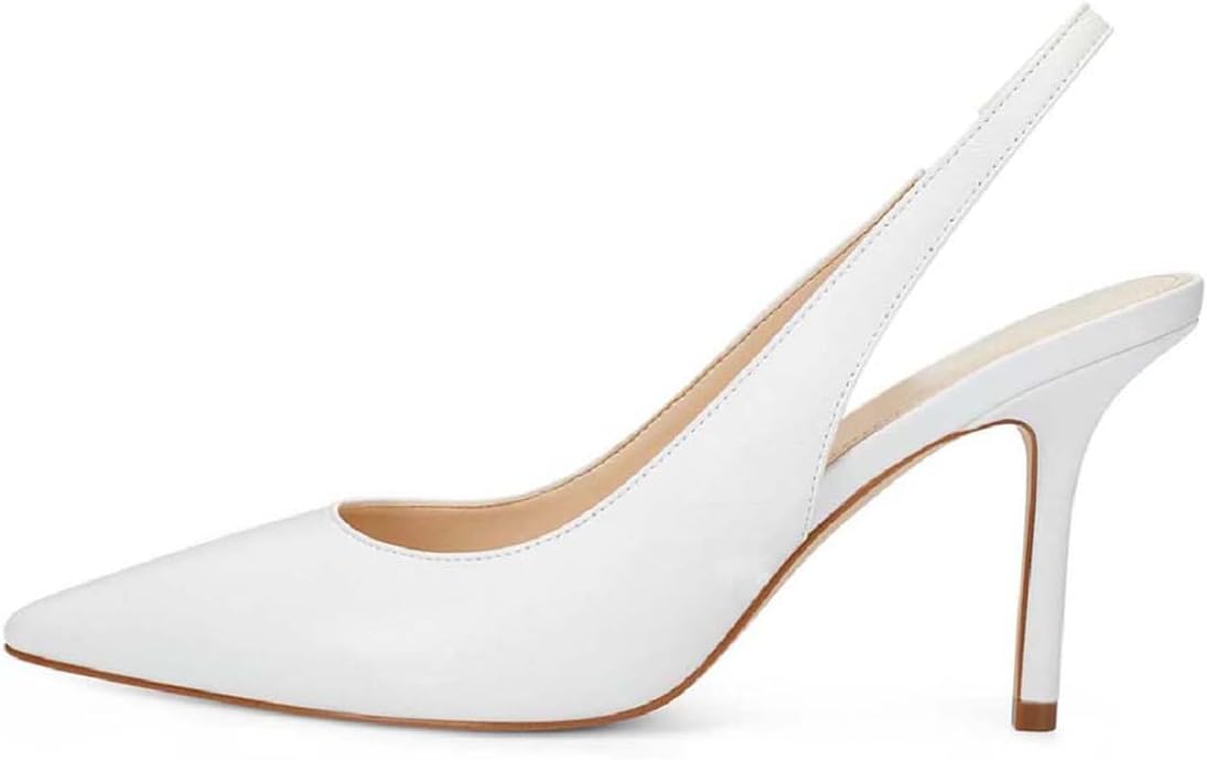 Women Slingback Pointed Toe Stiletto Pumps Slip-on High Heels Office Lady Sandals Party Prom Dress Shoes