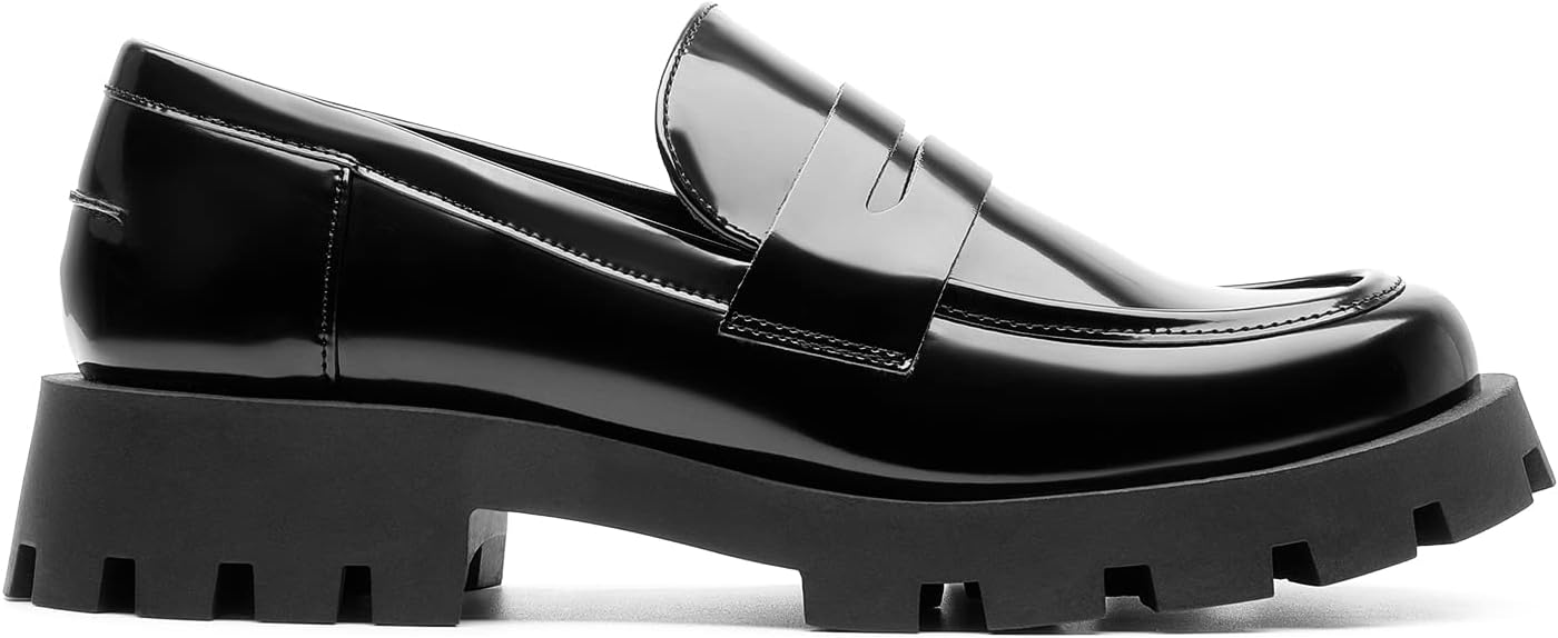 Women Loafers, Lug Sole Slip On Platform Chunky Loafers for Women Dressy and Work, Business Casual Shoes for Women