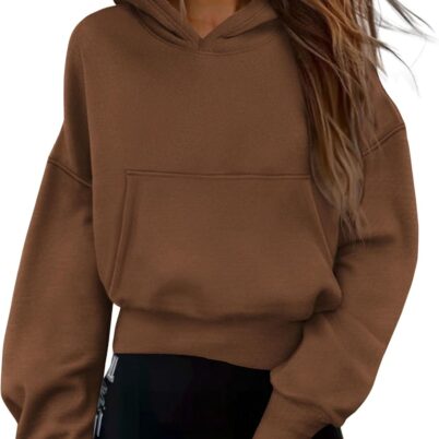 Women's 2025 Fall Hooded Sweatshirts Long Sleeve Half Zip Cropped Hoodies Pullover Winter Fashion Clothes