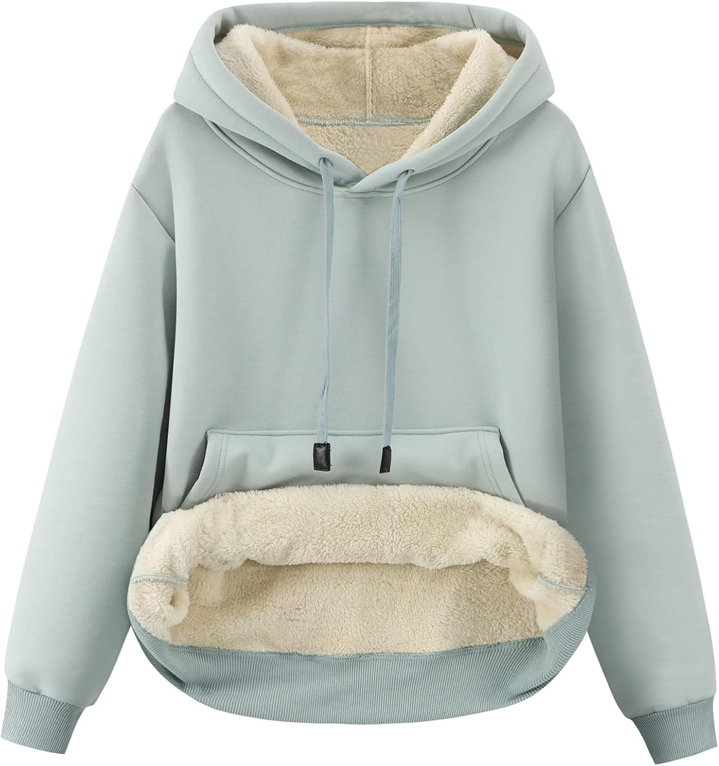 Women's Winter Warm Hoodie Sherpa Fleece Lined Pullover Hoodie Hooded Sweatshirt